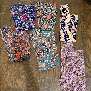 LuLaRoe Vibrant Patterned Leggings Set